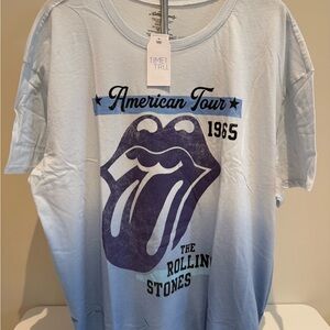 Women’s Rolling Stones Graphic T-Shirt American Tour 1965 Ombré Blue NWT XXXL